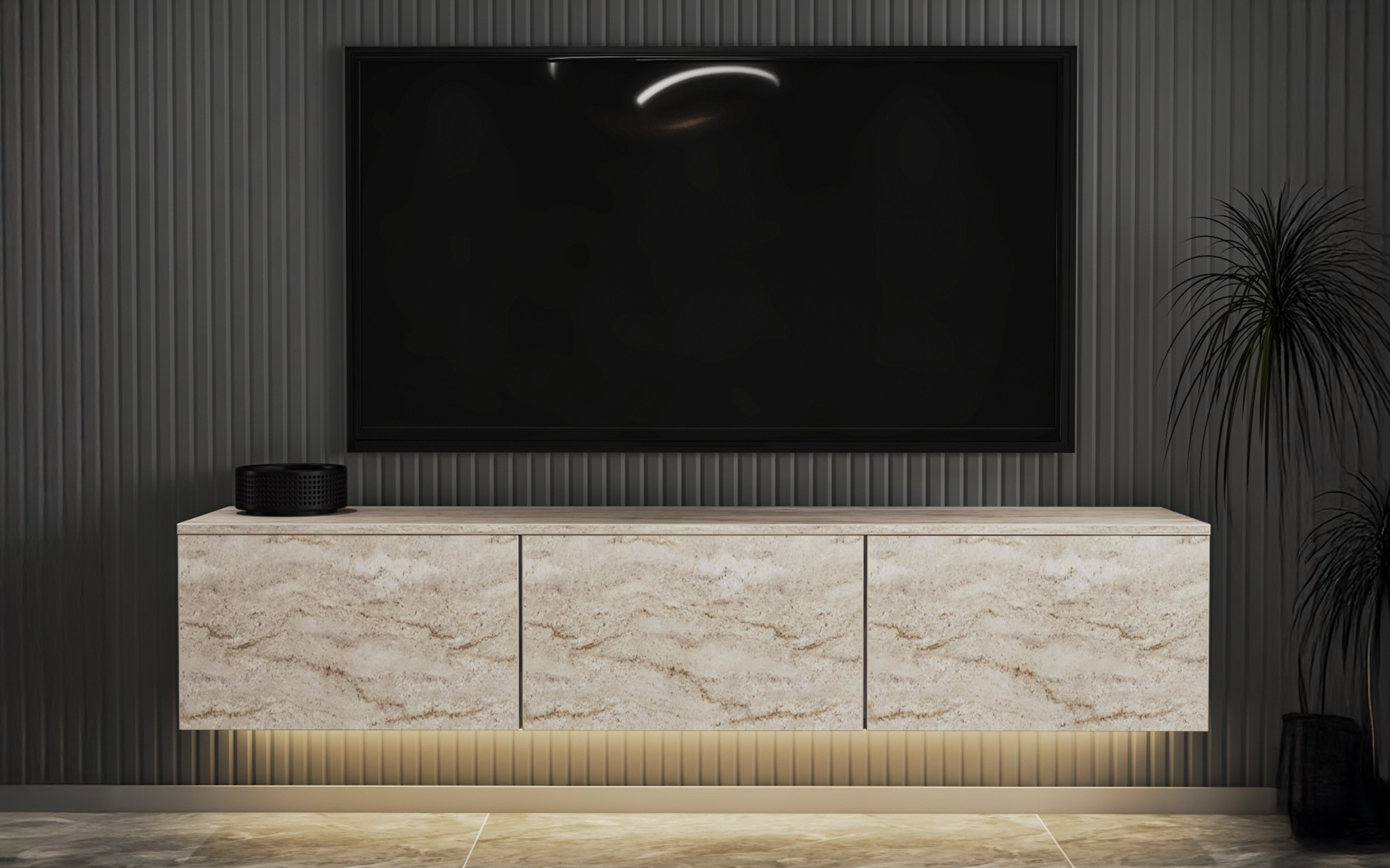 Modul TV Neon, decor travertin  3